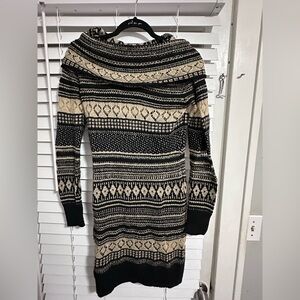 Maurices Black and Cream Patterned Knit Dress